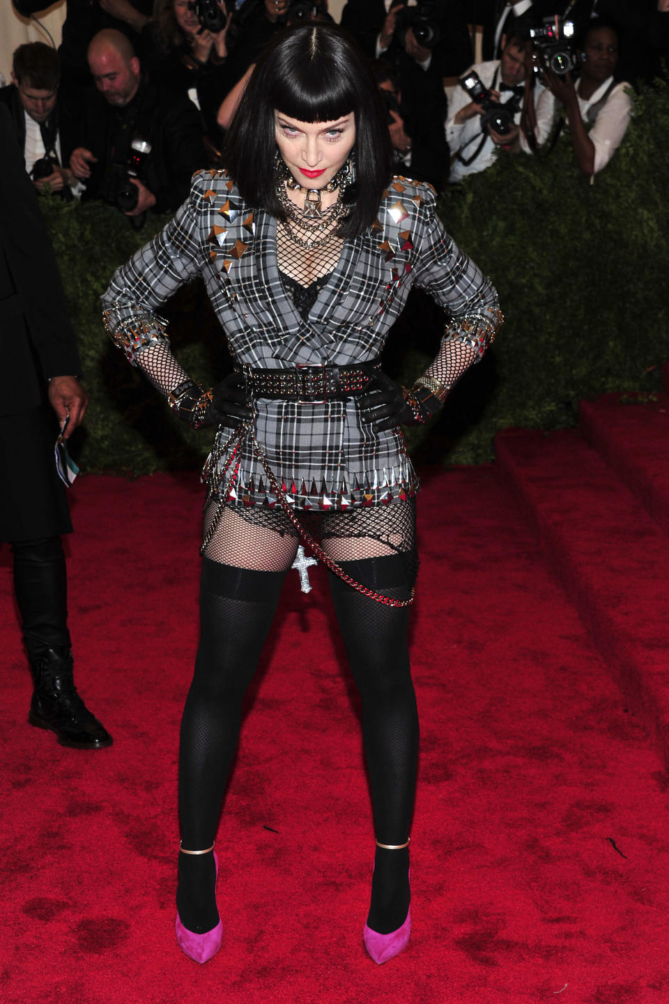 Madonna attends The Metropolitan Museum of Art's Costume Institute benefit celebrating "PUNK: Chaos to Couture" on Monday May 6, 2013 in New York. (Photo by Charles Sykes/Invision/AP)
