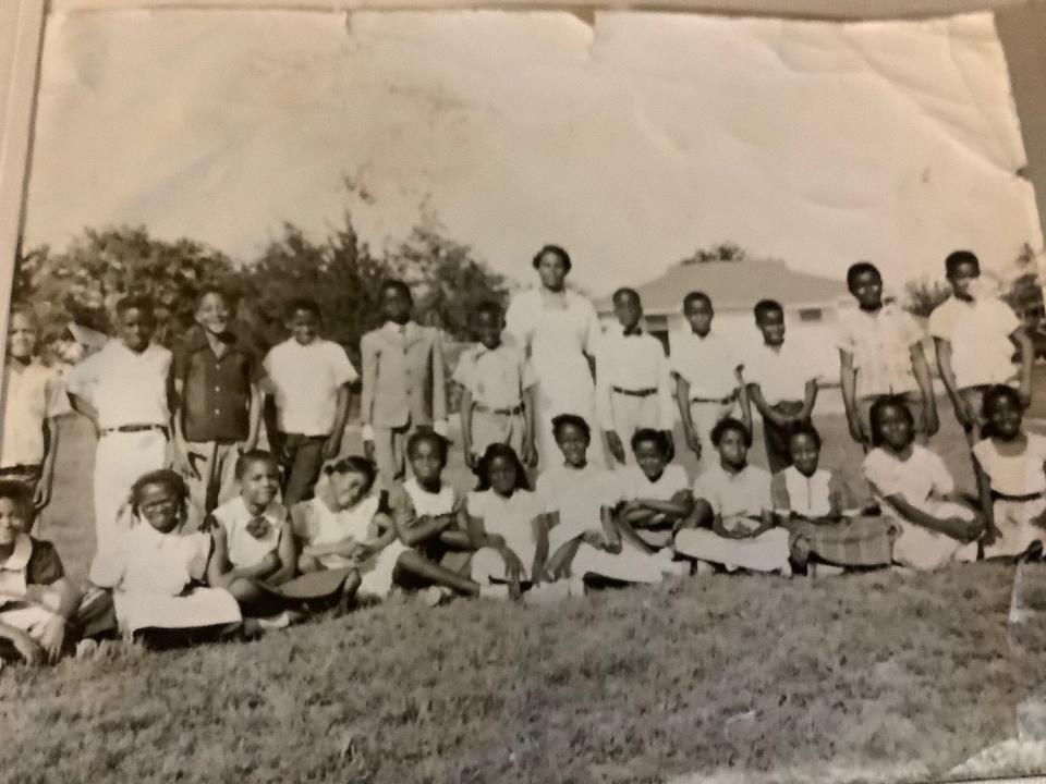 An old photo of Opal Lee as a child with other children in school