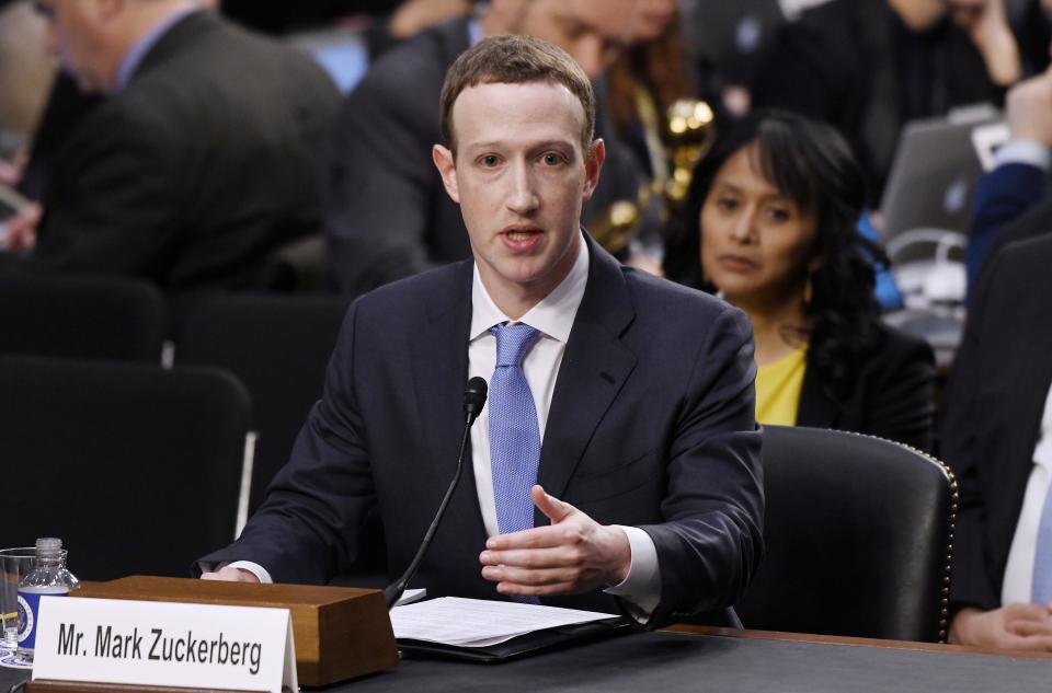 Facebook and Meta founder Mark Zuckerberg testifies before the Senate judiciary and commerce committees in Washington, D.C., in 2018.