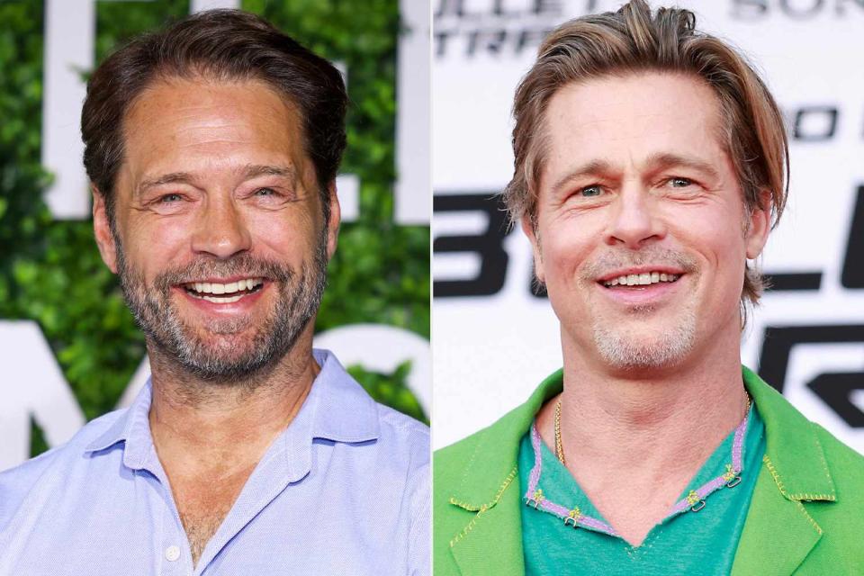 <p>Arnold Jerocki/WireImage; MICHAEL TRAN/AFP via Getty</p> Jason Priestly and Brad Pitt