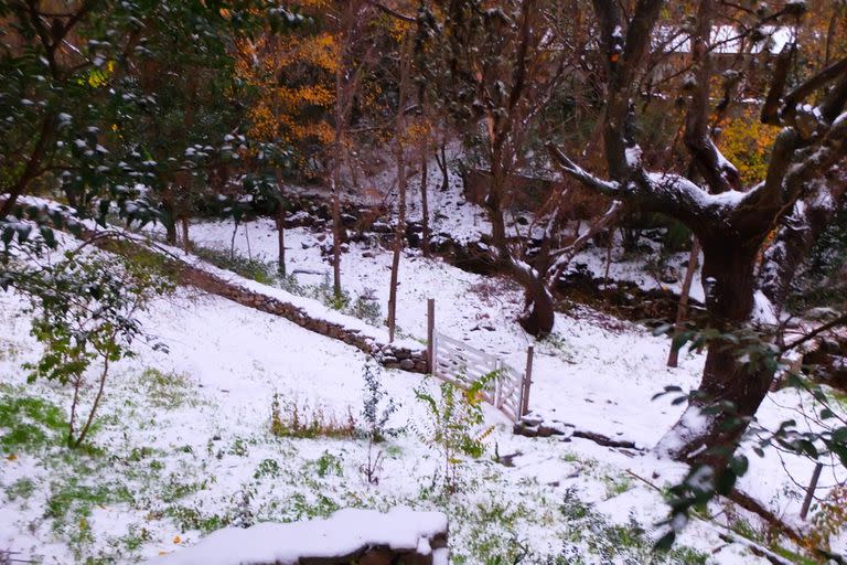 La Cumbre también amaneció cubierta de nieve