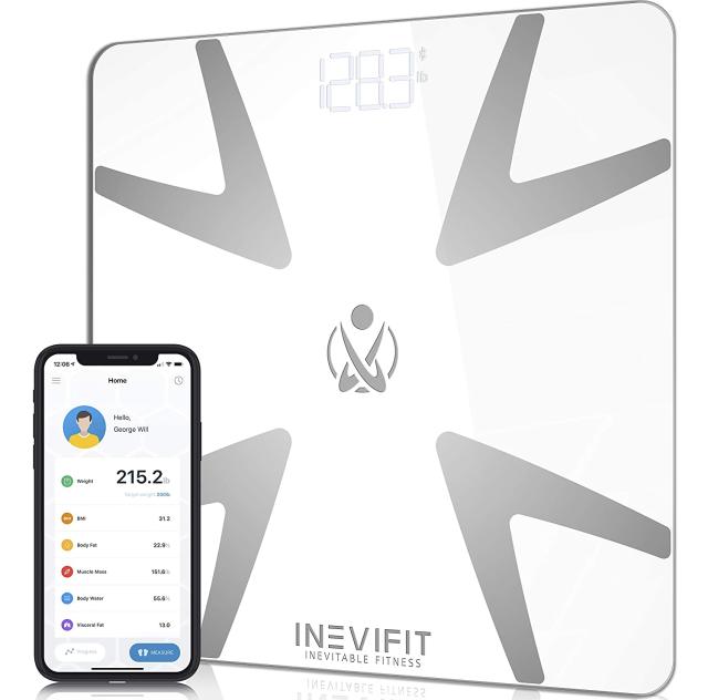 INEVIFIT Eros Bluetooth Body Fat Scale Smart BMI Highly Accurate Digital Bathroom Body Composition Analyzer with Wireless Smartp