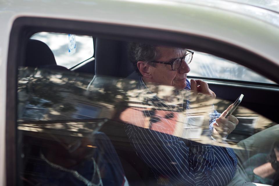 A.J. Pokorny, the landlord of 820 to 808 N. Adams St., sits in his truck as the residents of his property are displaced after the units were condemned Monday, May 16, 2022.