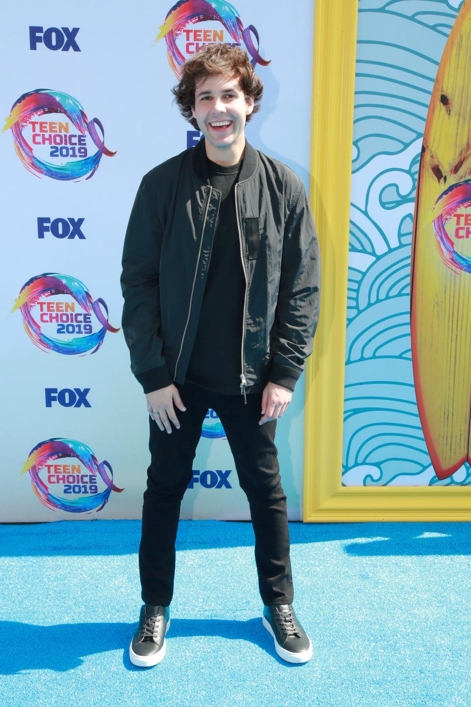 David Dobrik attends FOX's Teen Choice Awards 2019 on Aug. 11, 2019, in Hermosa Beach, California.