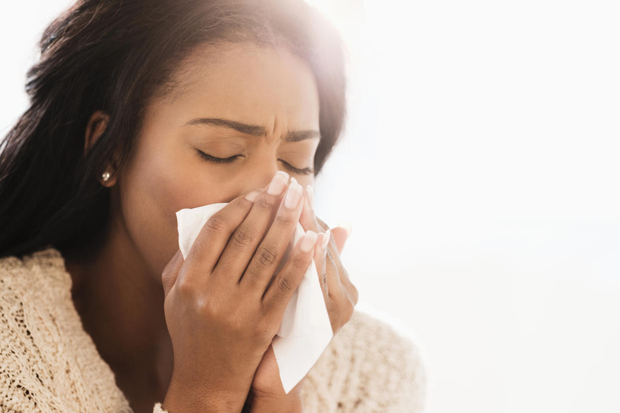 Woman with seasonal allergies