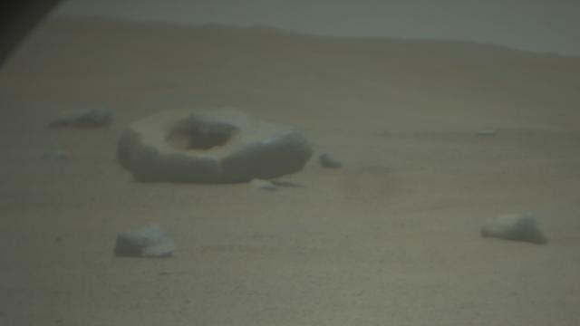 Mars Planet rover (photo) donut! rock Red spots holey Perseverance