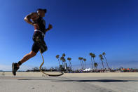 Cahin Perez competes during the Legacy Triathlon-USA Paratriathlon National Championships on July 20, 2019 in Long Beach, California. (Photo by Sean M. Haffey/Getty Images)