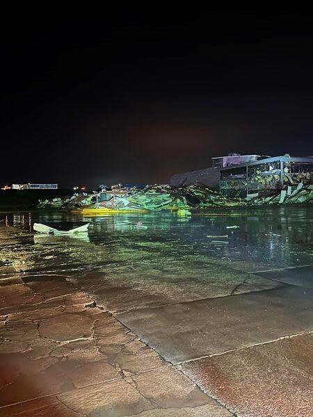 Tornado destruction in Marietta, Oklahoma on April 28, 2024. / Credit: Cole Reed via Facebook