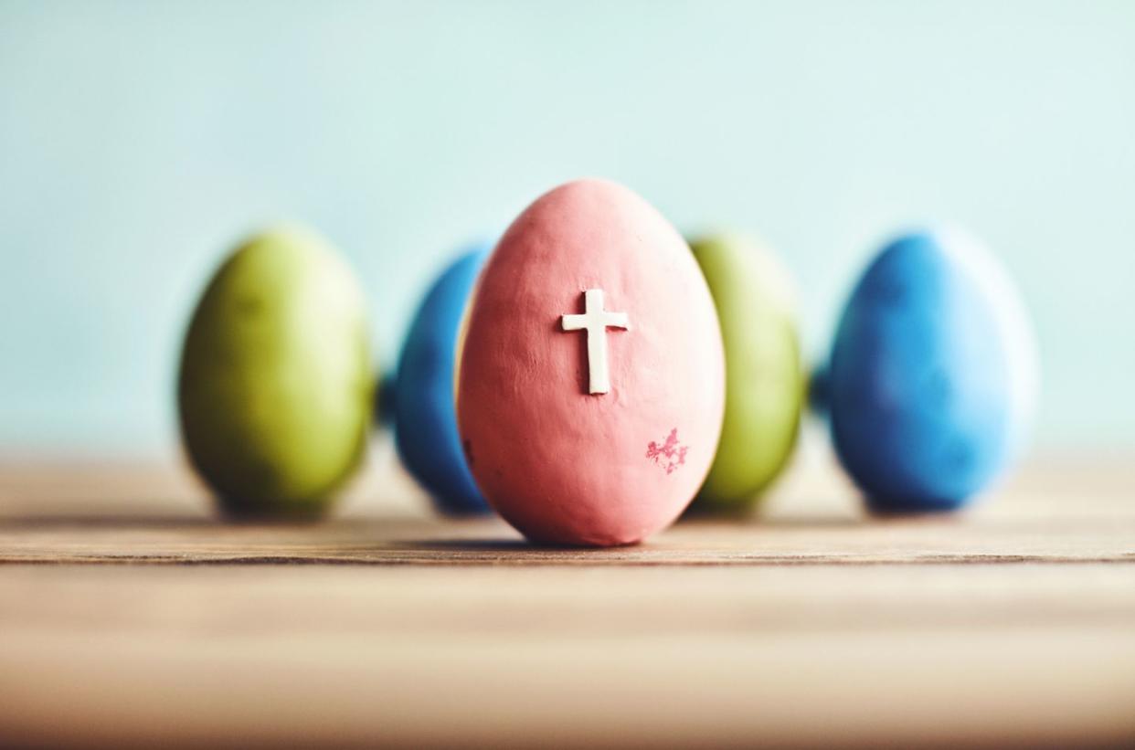 easter captions egg with cross