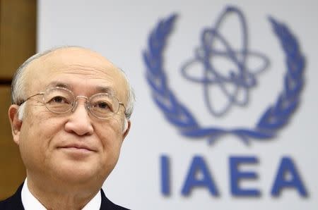 International Atomic Energy Agency (IAEA) Director General Yukiya Amano waits a board of governors meeting to commence at the IAEA headquarters in Vienna November 20, 2014. REUTERS/Heinz-Peter Bader