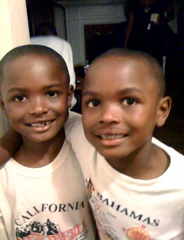 <p>Courtesy Amen and Ausar Thompson</p> Amen is left, Ausar is on the right - they were 6 or 7 and taken in California at their grandma's house