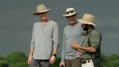 Bob Woodruff and his son Mack in Colombia. The duo are featured in a Nat Geo series called "Rogue Trips."