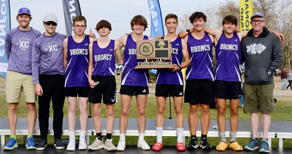 Belle Fourche won the Class A boys division title during the 2022 State High School Cross Country Championships on Saturday, Oct. 22, 2022 at Broadland Creek Golf Course in Huron.