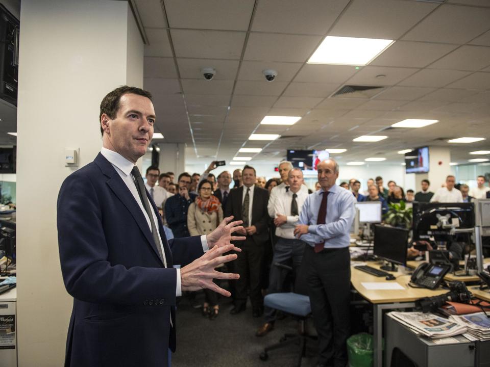 George Osborne visited the Evening Standard following his announcement to meet staff: Lucy Young