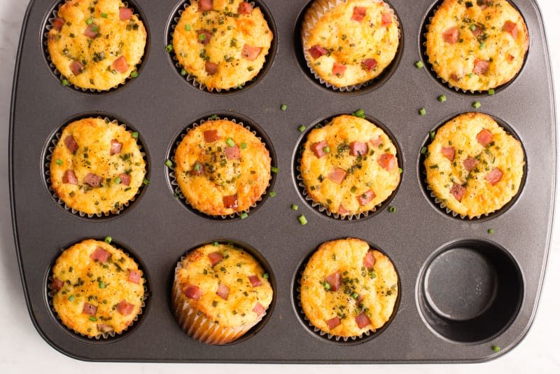 Ham and Cheddar Lunch Box Muffins