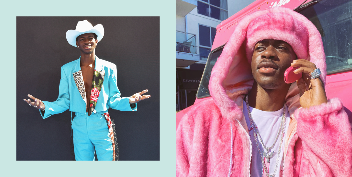 Lil Nas X Wears a Neon Versace Look & More Men in Pink at the 2020 Grammy  Awards