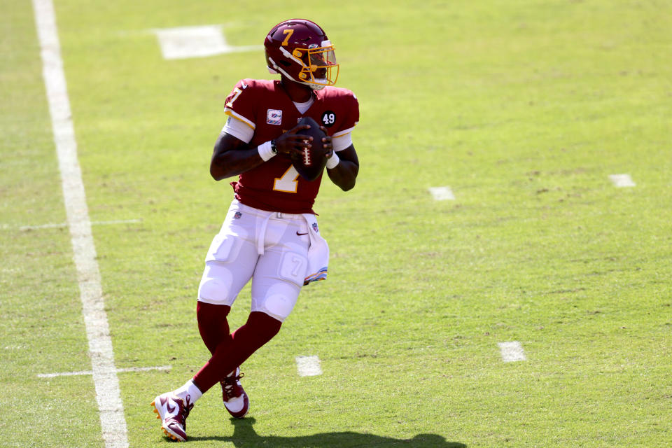 Washington quarterback Dwayne Haskins was sent home on Wednesday with a gastrointestinal illness. (Rob Carr/Getty Images)