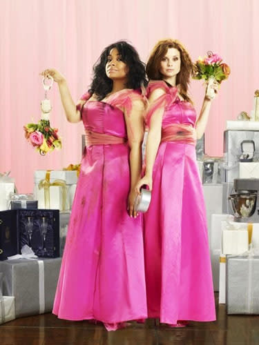 <div class="caption-credit"> Photo by: Courtesy of Revenge of the Bridesmaids</div>Even if you never watched ABC Family's <i>Revenge of the Bridesmaids</i>, you can see how these dated, bright pink satin numbers might have something to do with the main characters' unlimited ire. Read More: 50 Stylish and Affordable Sundresses