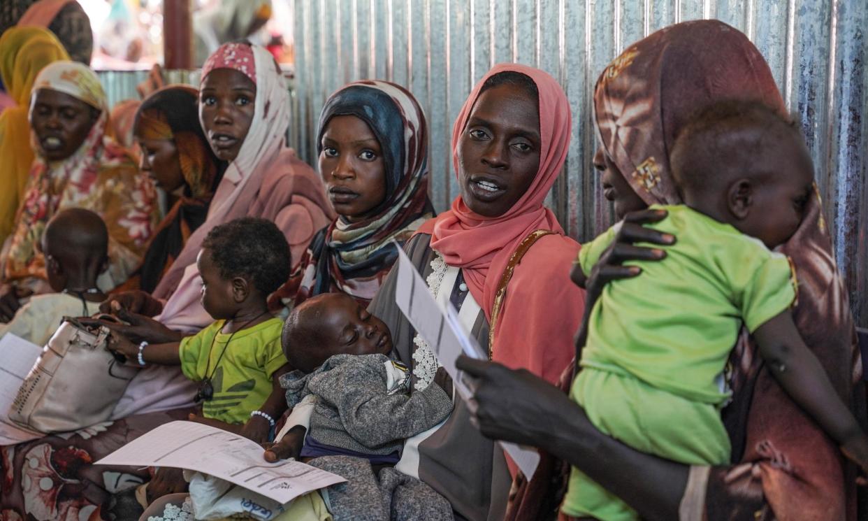 <span>People inside Zamzam, North Darfur’s biggest camp for displaced people, last week. Dengue fever and malaria are sweeping through the camp.</span><span>Photograph: MSF France.</span>