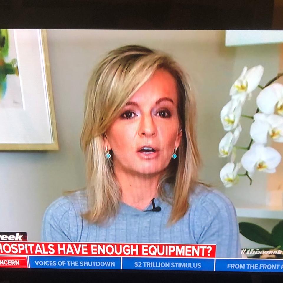 ABC's chief medical correspondent Jennifer Ashton has chosen a soothing setting from which to deliver her regular pronouncements on the spread of the deadly pandemic.