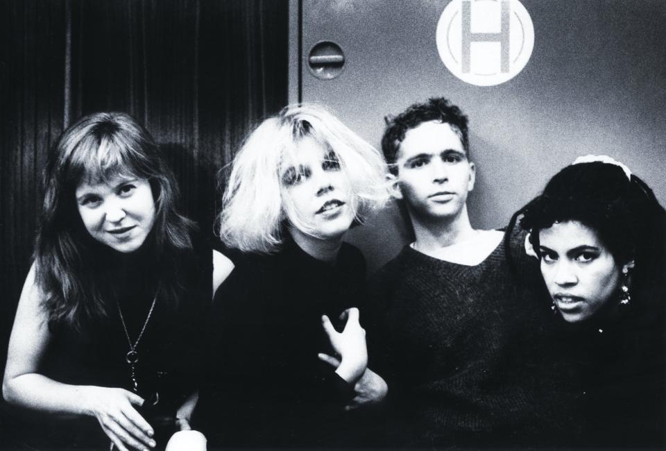 A 23-year-old Hersh, left, with Throwing Muses in 1989. Photo by Gie Knaeps/Getty Images.