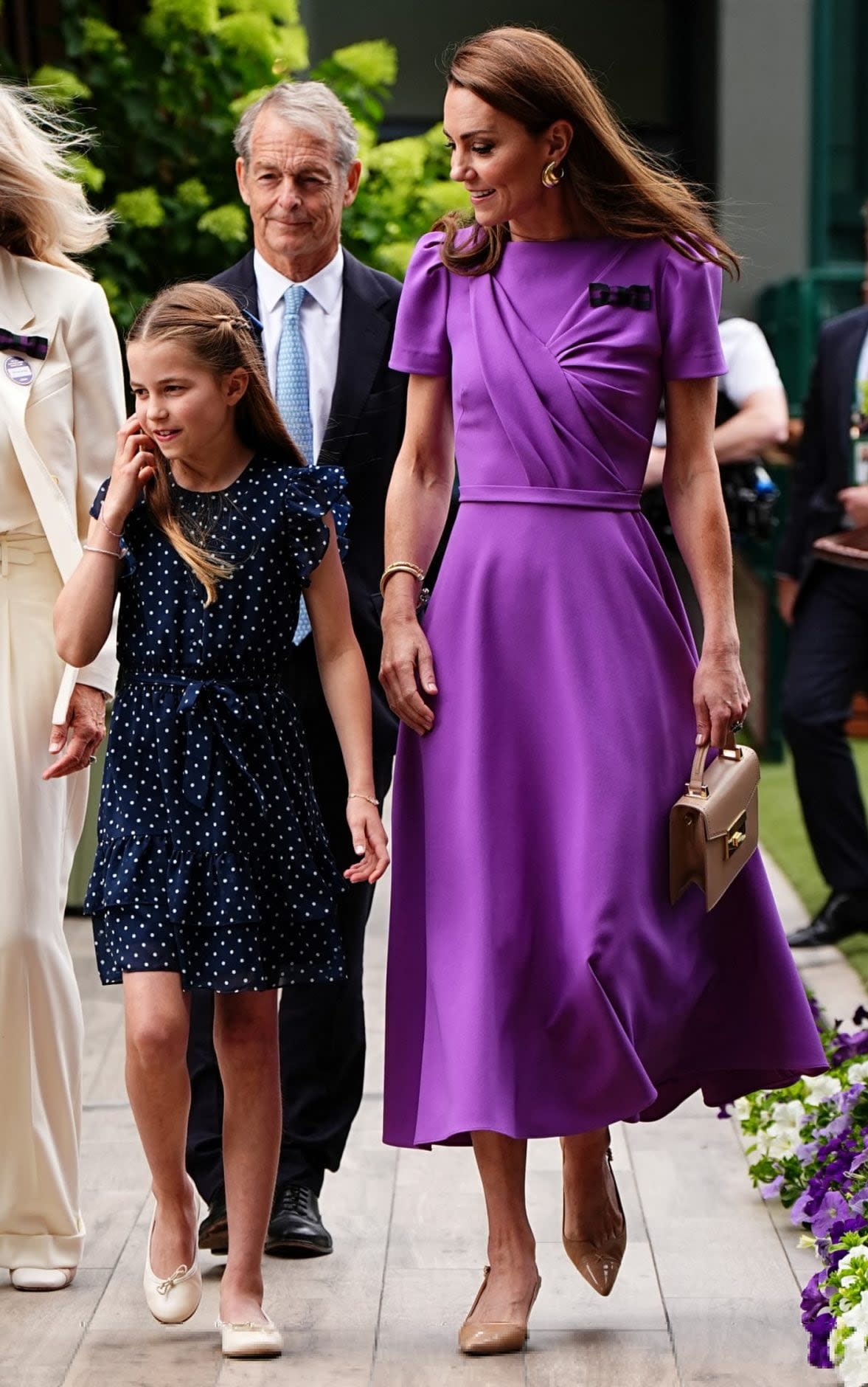 Princess Charlotte wore a navy polka-dot dress by Guess