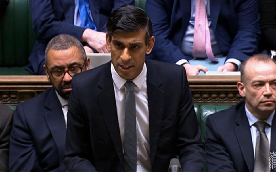 Rishi Sunak speaking in the Commons - PRU/AFP/via Getty Images