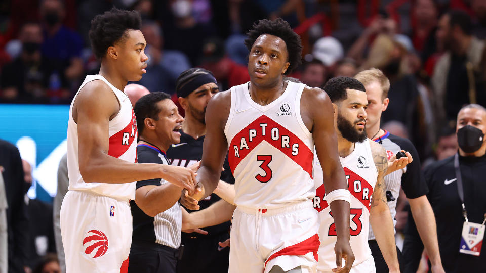 Raptors fans should be focused on a playoff push, not a tank job.  (Photo by Michael Reaves/Getty Images)