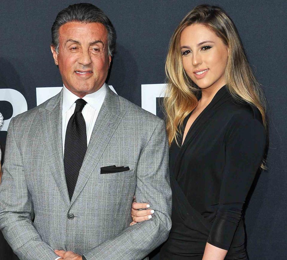 Sylvester Stallone and Sophia Stallone attend SAINT LAURENT At The Palladium at Hollywood Palladium on February 10, 2016 in Los Angeles, California.