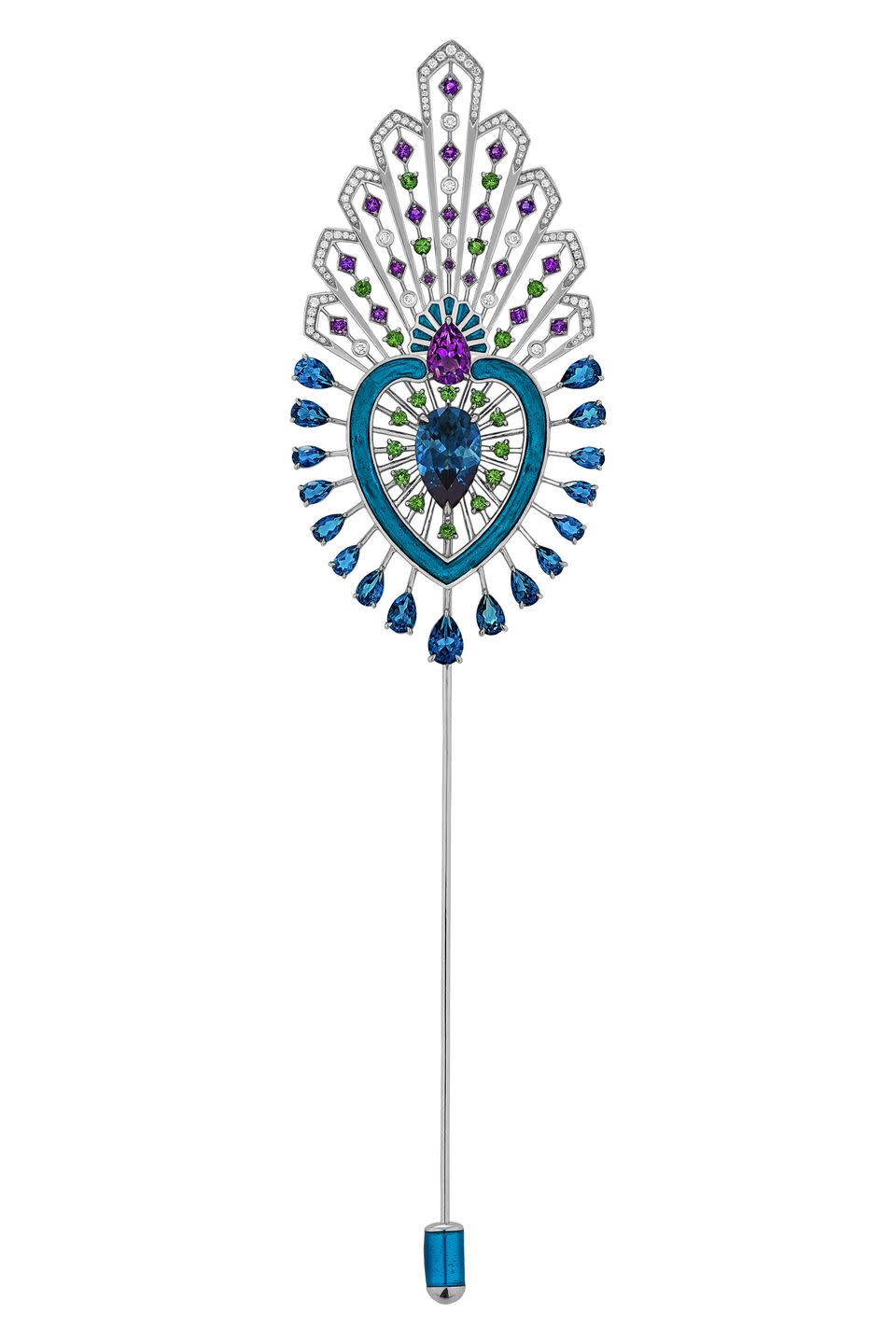 <p><a class="link " href="https://garrard.com/us/product/platinum-jubilee-royal-blue-aloria-enamelled-pendant%e2%80%af-in-platinum-with-diamonds/" rel="nofollow noopener" target="_blank" data-ylk="slk:SHOP NOW;elm:context_link;itc:0;sec:content-canvas">SHOP NOW</a></p><p>Garrard has a <a href="https://www.townandcountrymag.com/society/tradition/a37430627/royal-family-princess-diana-jewelry-symbolism-garrard/" rel="nofollow noopener" target="_blank" data-ylk="slk:long history with the royal family;elm:context_link;itc:0;sec:content-canvas" class="link ">long history with the royal family</a>—they've been creating pieces for the royal family since 1735, including <a href="https://www.townandcountrymag.com/style/jewelry-and-watches/a34644816/princess-diana-sapphire-engagement-ring-history/" rel="nofollow noopener" target="_blank" data-ylk="slk:Princess Diana's iconic engagement ring;elm:context_link;itc:0;sec:content-canvas" class="link ">Princess Diana's iconic engagement ring</a>—so naturally they had to craft a special collection to mark the Queen's 70th year on the throne. Along with a limited-edition Royal Blue Aloria enamel pendant, they also created this Garrard Jubilee lapel, hair, and hat pin with diamonds, blue topaz, amethyst, and tsavorites.</p>