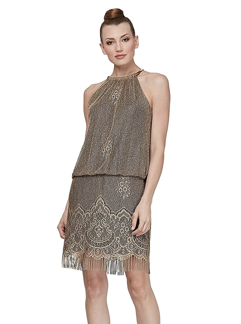 Amazon S.L. Fashions Womens Blouson Halter Crochet Dress (Photo via Amazon)