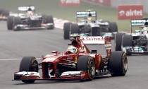 Ferrari Formula One driver Felipe Massa of Brazil drives during the Indian F1 Grand Prix at the Buddh International Circuit in Greater Noida, on the outskirts of New Delhi, October 27, 2013. REUTERS/Adnan Abidi (INDIA - Tags: SPORT MOTORSPORT F1)