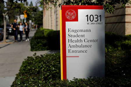 FILE PHOTO: The Engemann Student Health Center is shown at the University of Southern California in Los Angeles, California, U.S., May 22, 2018. REUTERS/Mike Blake/File Photo