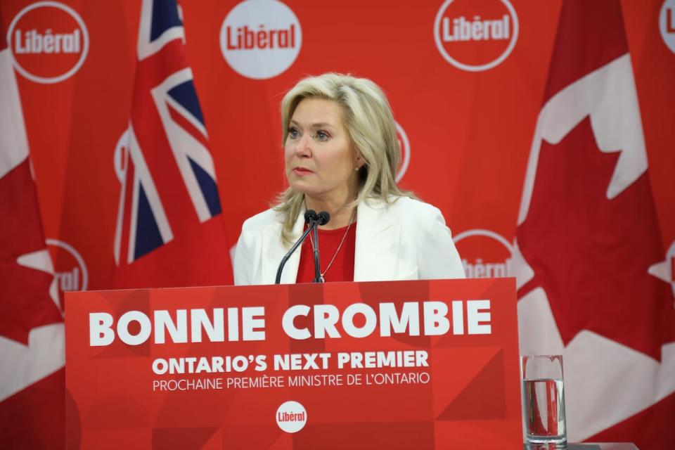 Mississauga Mayor Bonnie Crombie was voted to become the next Ontario Liberal Party leader on the third ballot at the Ontario Liberal Party Leadership Convention, Saturday Dec 2,  2023 at the Metro Convention Centre. She then spoke to reporters.