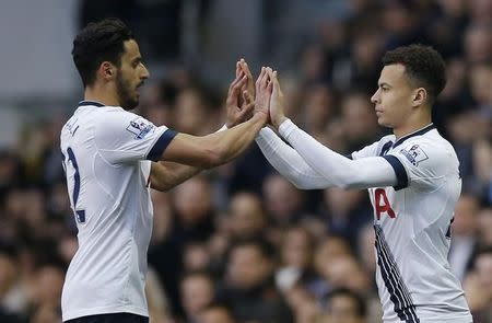 Football Soccer - Tottenham Hotspur v Watford - Barclays Premier League - White Hart Lane - 6/2/16 Tottenham Hotspur's Dele Alli is substituted on for Nacer Chadli Action Images via Reuters / Andrew Couldridge Livepic