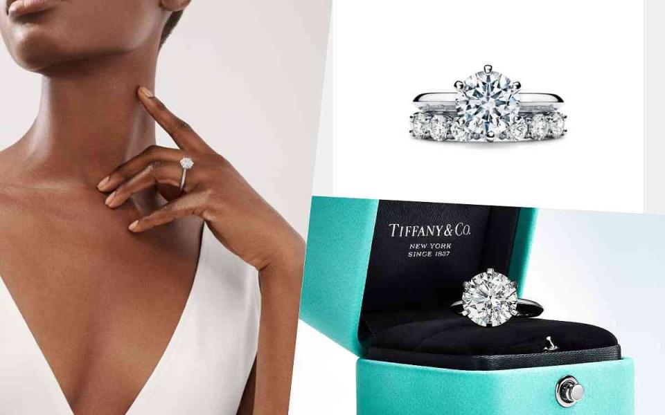 Tiffany & Co. Tiffany® Setting 鉑金訂婚戒指 圖片來源：Tiffany & Co.