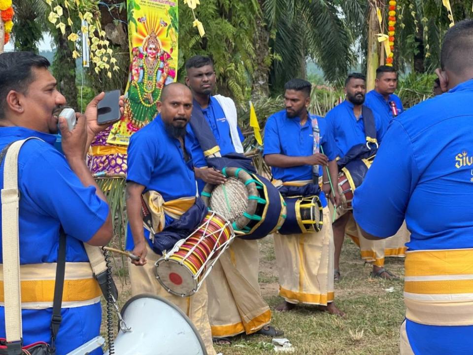 Since 2007, the team has been performing for an annual Goddess Kaliamman temple festival in Jakarta, Indonesia. — Picture courtesy of Siva Mathura Kaali Urumee Melam