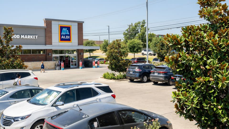 An Aldi supermarket in Pflugerville, Texas, is seen on August 17. - Brandon Bell/Getty Images