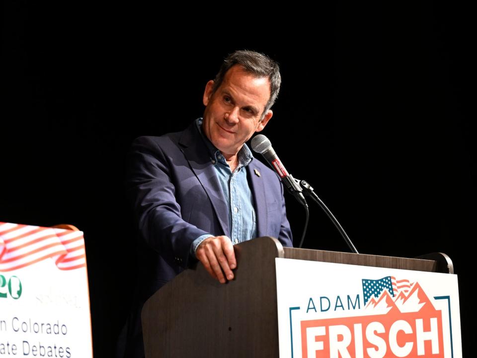 Democratic House candidate Adam Frisch at a debate against Boebert in Grand Junction, CO on September 10, 2022.