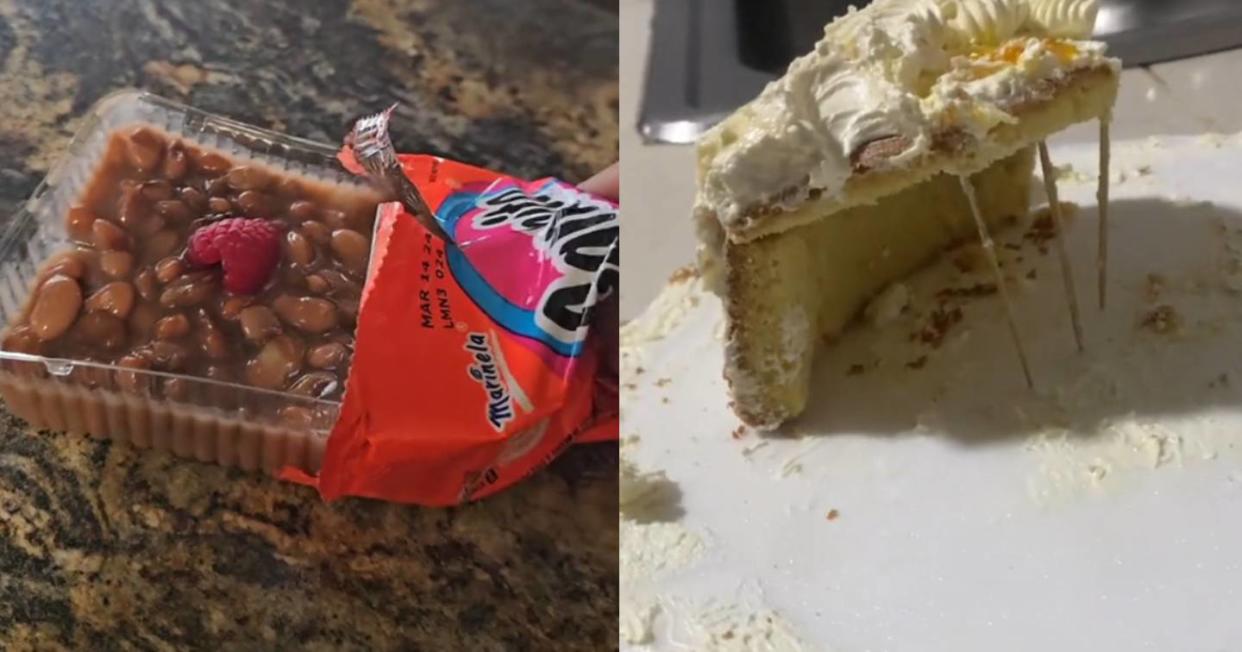 “Esto es la guerra”: el trend que muestra cómo se usa el ingenio para robarle comida a un familiar. Foto: Captura de video TikTok vía @bryanponc3 y @mahatma_matta