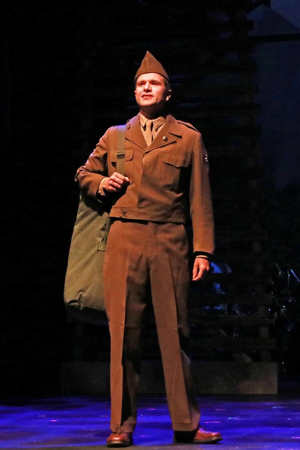 Teddy Warren plays Billy Cane, a World War II veteran and aspiring writer, in “Bright Star” at Actors’ Playhouse. (Photo courtesy of Alberto Romeu)