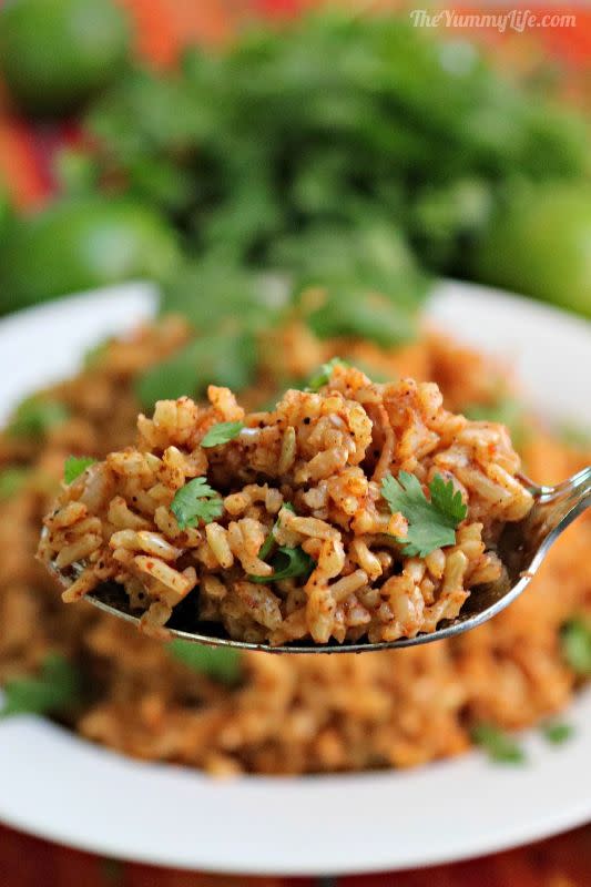 <p>The Yummy Life</p><p>This Instant Pot fiesta brown rice is a healthy, vegan side to serve with beans or any Mexican meal.</p><p><strong>Get the recipe: <a href="https://www.theyummylife.com/Instant_Pot_Fiesta_Brown_Rice" rel="nofollow noopener" target="_blank" data-ylk="slk:Instant Pot Fiesta Brown Rice;elm:context_link;itc:0;sec:content-canvas" class="link rapid-noclick-resp">Instant Pot Fiesta Brown Rice</a></strong></p>