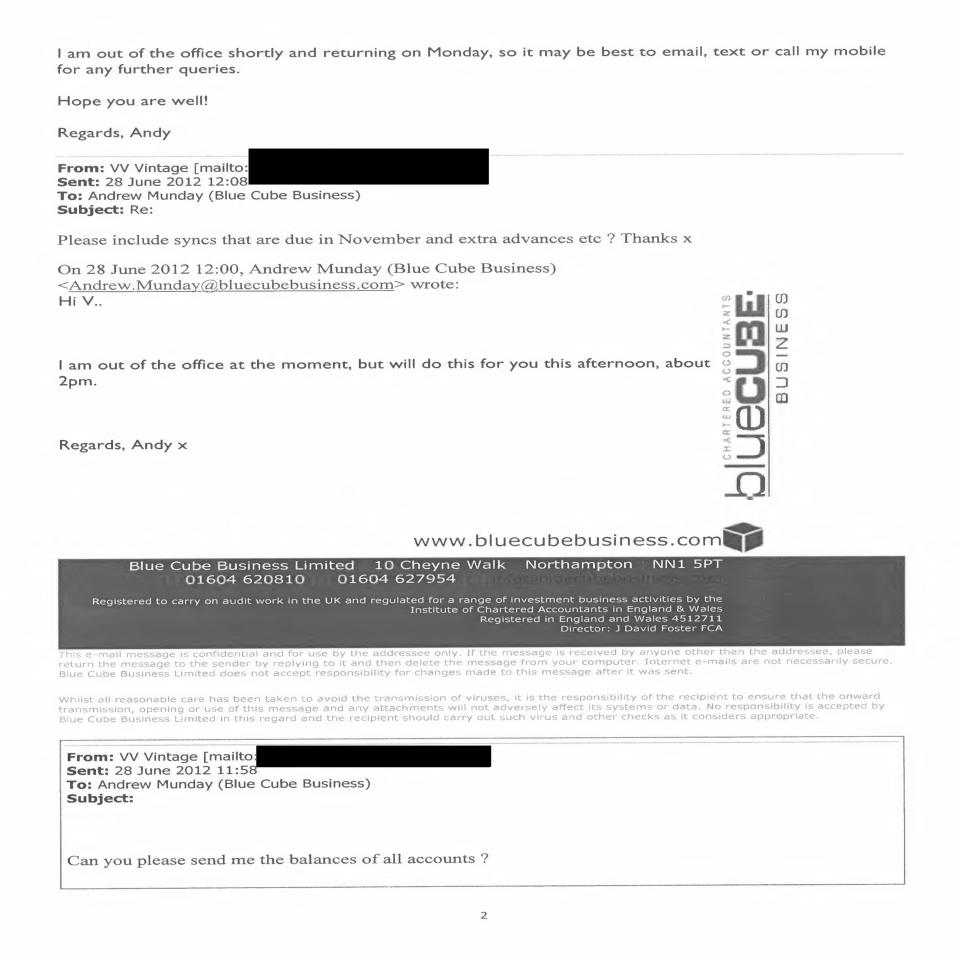 Email interactions between a client and Andrew Munday (PA)