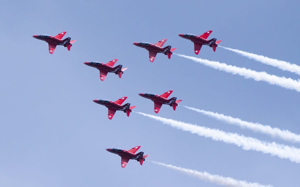 File photo dated 25/06/22 of The Red Arrows performing over Scarborough. Members of the Red Arrows are being investigated over allegations of “unacceptable behaviour” such as misogyny, bullying and sexual harassment. Issue date: Wednesday August 24, 2022. (PA Wire)