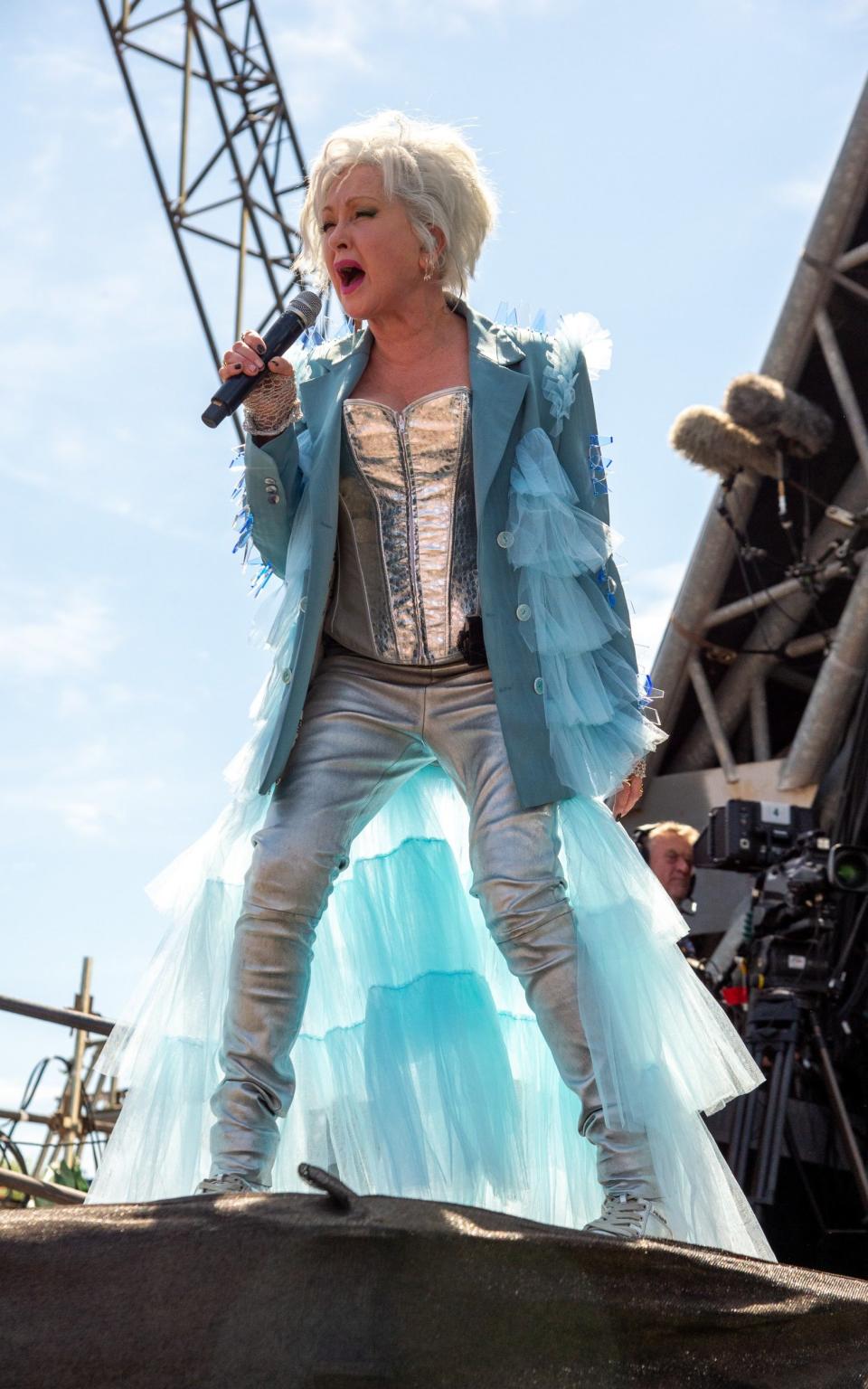 Cyndi Lauper on the Pyramid Stage