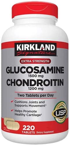 Adema Kirkland-Signature Glucosamine HCI 1500 Mg Chondroitin Sulfate 1200 Mg 220 Tablets,Suports Joint Cushioning,Nourishes Joint and Connective Tissue