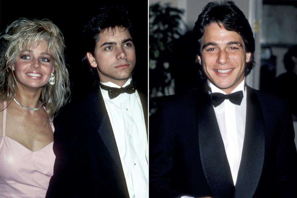 <p>Ron Galella/Ron Galella Collection via Getty; Ron Galella, Ltd./Ron Galella Collection via Getty</p> John Stamos (middle) claims ex-girlfriend Teri Copley (left) cheated on him with Tony Danza (right) in his new memoir, 