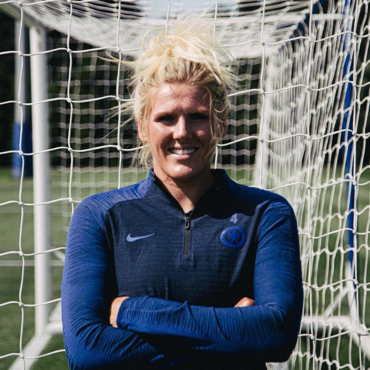 Woman of the match: defender Millie Bright in this season's new Chelsea strip