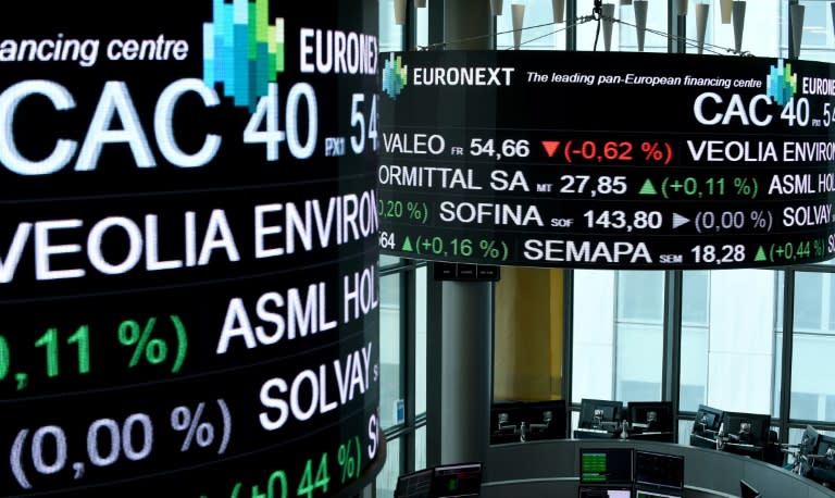 La salle de contrôle d'Euronext, la société qui gère la Bourse de Paris (ERIC PIERMONT)