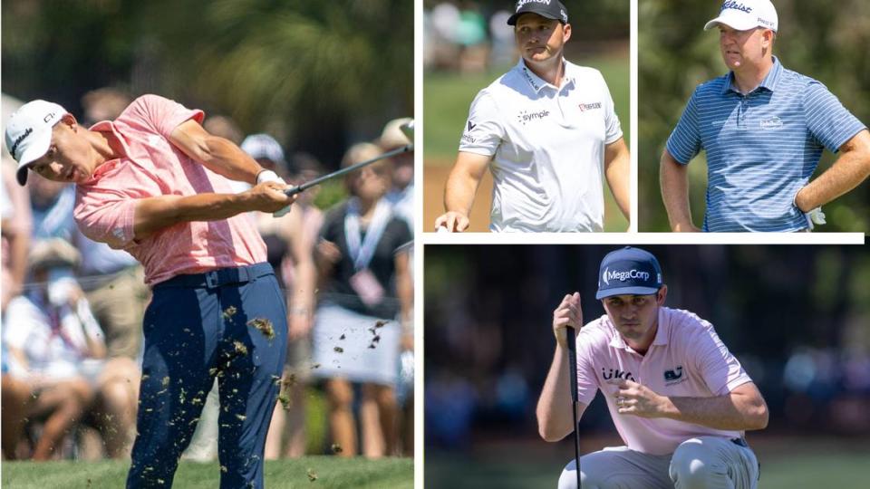 Four players are tied for first after the second round of the RBC Heritage Presented by Boeing on April 19, 2024 on Hilton Head Island. The players, from left, clockwise: Collin Morikawa, Tom Hoge, Sepp Straka and J.T. Poston.